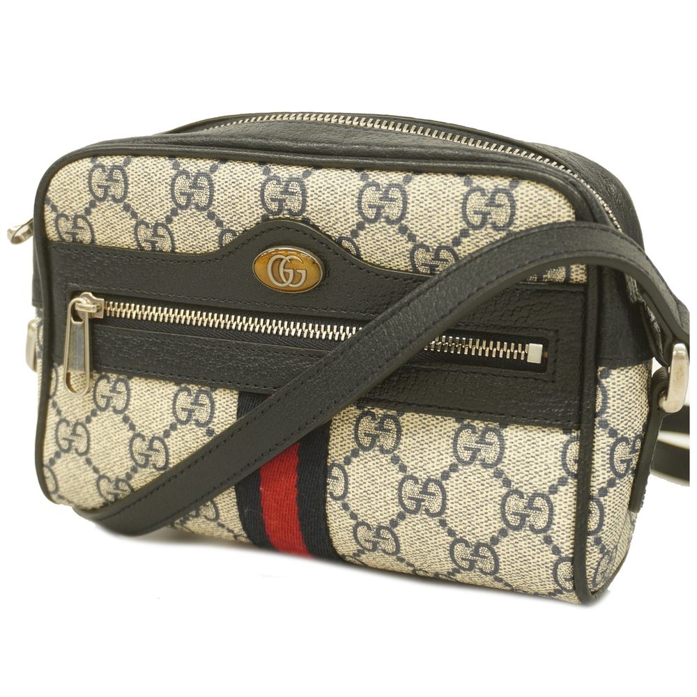 Gucci Shoulder Bag Ophidia GG Supreme Navy Silver Hardware